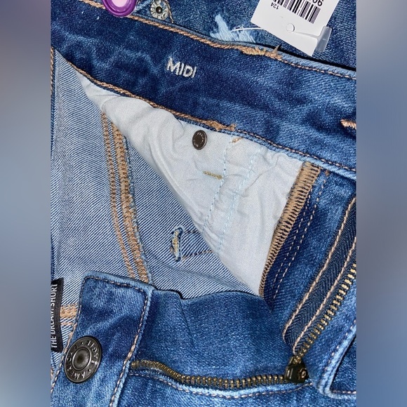 Women’s American Eagle The Dream short High-Waisted Denim Midi Short size 10 - Picture 8 of 16